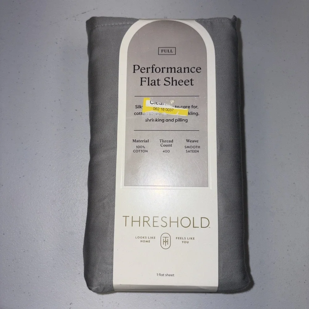Full 400 Thread Count Performance Flat Sheet Classic Gray - Threshold: Cotton